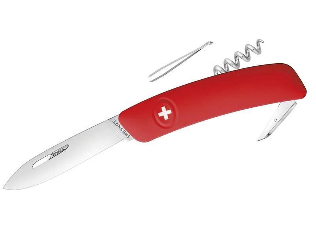 Swiza D01 Zwitsers zakmes - soft-touch grip - rood