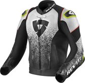 REV'IT! Quantum Air Black Neon Red Leather Motorcycle Jacket 54