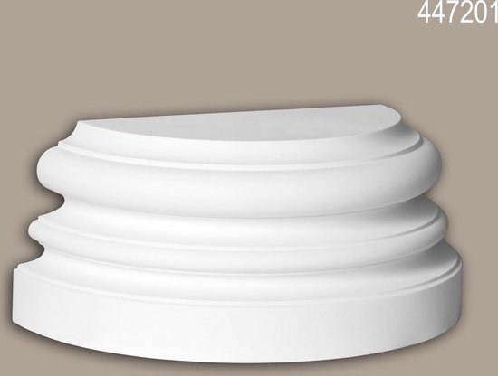 Halve zuilen voetstuk Profhome 447201 Gevellijst Zuil Gevelelement Ionische stijl wit