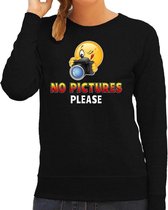 Funny emoticon sweater No pictures please zwart dames XL
