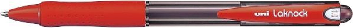 Uni-ball balpennen Laknock schrijfbreedte 04 mm schrijfpunt: 1 mm medium punt rood