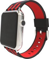 watchbands-shop.nl bandje - Apple Watch Series 1/2/3/4 (42&44mm) - zwart - rood