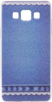 ADEL Siliconen Back Cover Softcase Hoesje Geschikt voor Samsung Galaxy A5 (2015) - Jeans Spijkerbroek Blauw