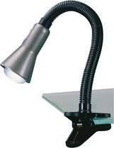 LED Klemlamp - Trion Fexy - E14 Fitting - Glans Grijs - Kunststof - BSE