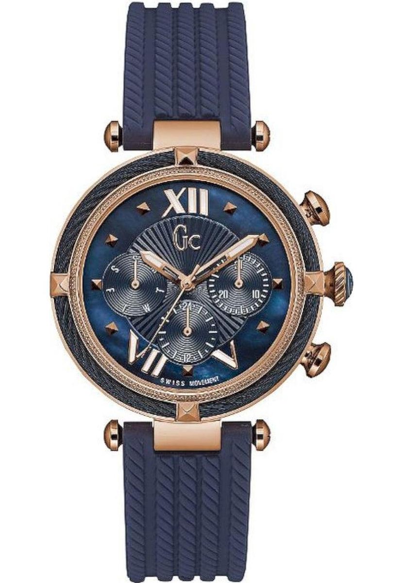 Gc Watches - Y16005L7 - Horloges - Dames - RVS - Blauw - 38 mm