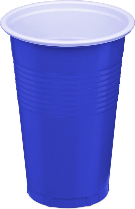Relaxdays Beer pong bekers - 50 stuks - plastic bekers - party - bierbeker - feest - blauw