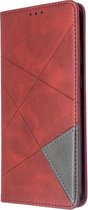 Geometric Book Case - Samsung Galaxy S20 Plus Hoesje - Rood