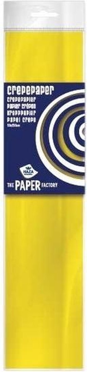 6x Crepe papier plat geel 250 x 50 cm - Knutselen met papier - Knutselspullen