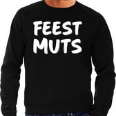 Feest muts sweater / trui zwart met witte letters voor heren XL