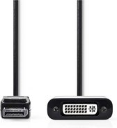 Nedis DisplayPort-Adapter | DisplayPort Male | DVI-D 24+1-Pins Female | Vernikkeld | Recht | 0.20 m | Rond | PVC | ABS | Zwart | Polybag
