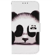 ADEL Kunstleren Book Case Portemonnee Pasjes Hoesje Geschikt voor iPhone 11 Pro - Panda Wit