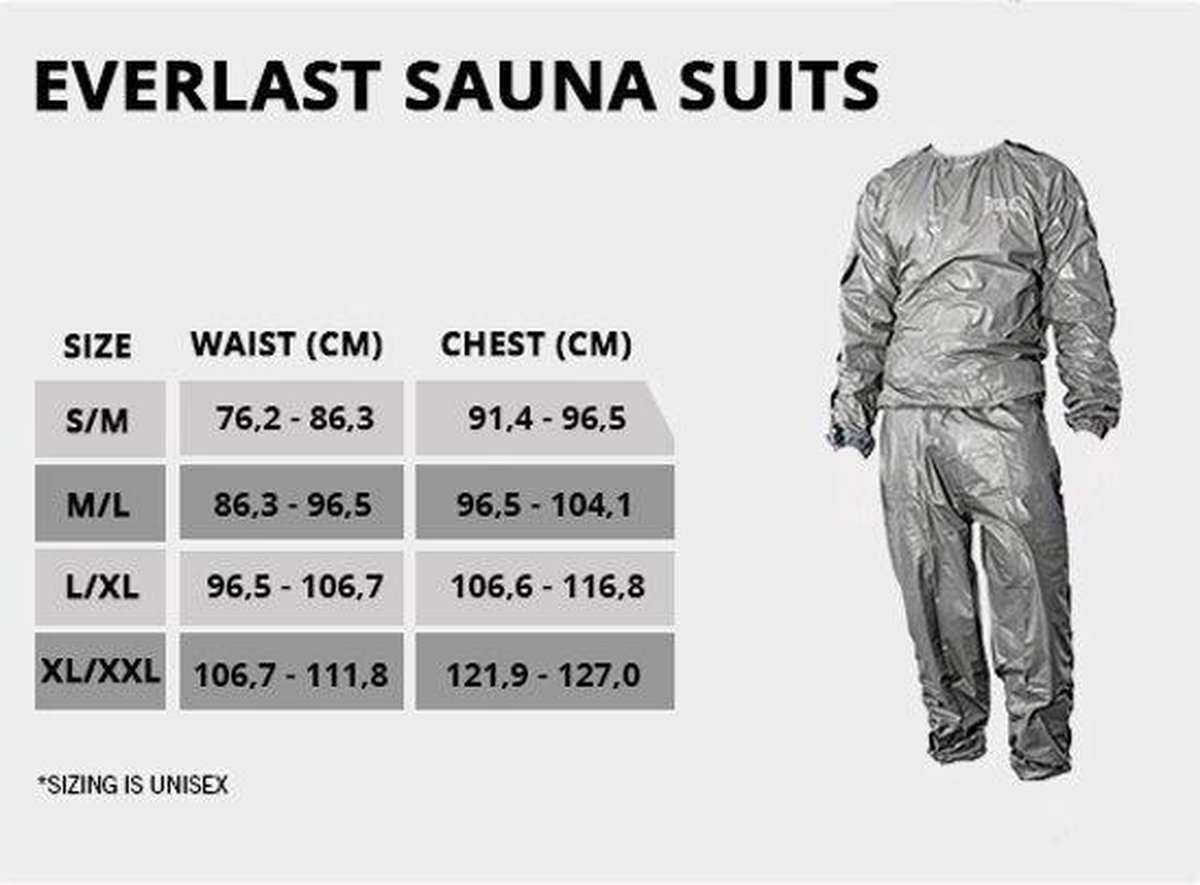 Everlast Fitness Zweetpak Sauna Suit Capuchon Zwart L/XL