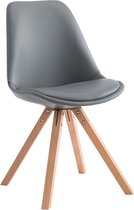 CLP Laval Bezoekersstoel - Vierkant - Kunstleer natura (eik) grijs