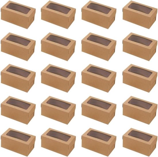 BadenBach 50 stuks kleine rechthoekige kraftpapieren dozen met
