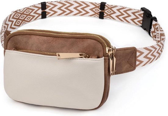 Heuptassen voor dames en heren, riemtas, waterdichte crossbodytas met 4 ritszakken, modieuze heuptassen met verstelbare riem voor training/hardlopen, yoga, winkelen/wandelen, Zwart, Riem Tas