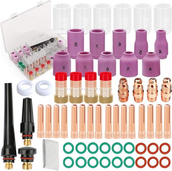 RIVERWELD TIG Stubby Gas Lens 17GL332 2.4mm 10N24S Kit Pinza TIG - Foto 12