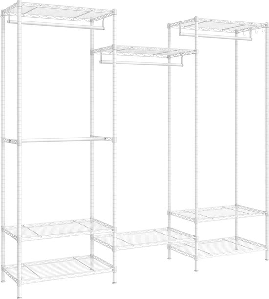 Songmics - Open Kledingkast - Kledingrek Met Kleding   Met Planken En Afneembare Haken   40 X 94 5 X 180 Cm   Vintage Bruin 768511152