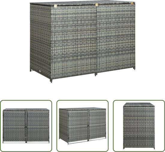 Foto: The living store containerberging dubbel antraciet 148x77x111cm pe rattan