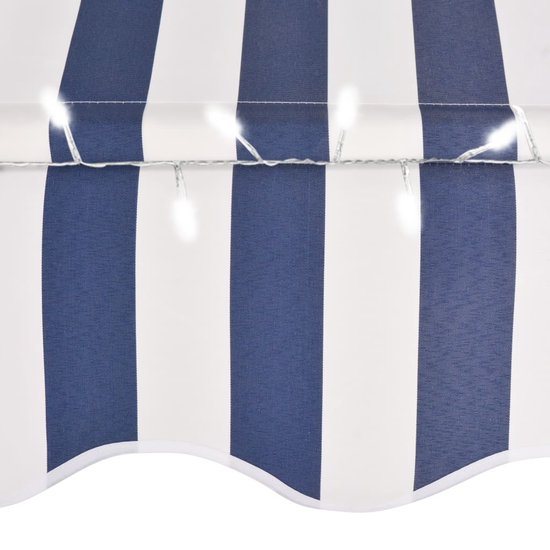 The Living Store Protection solaire Extensible - 100 cm - Blauw et Wit