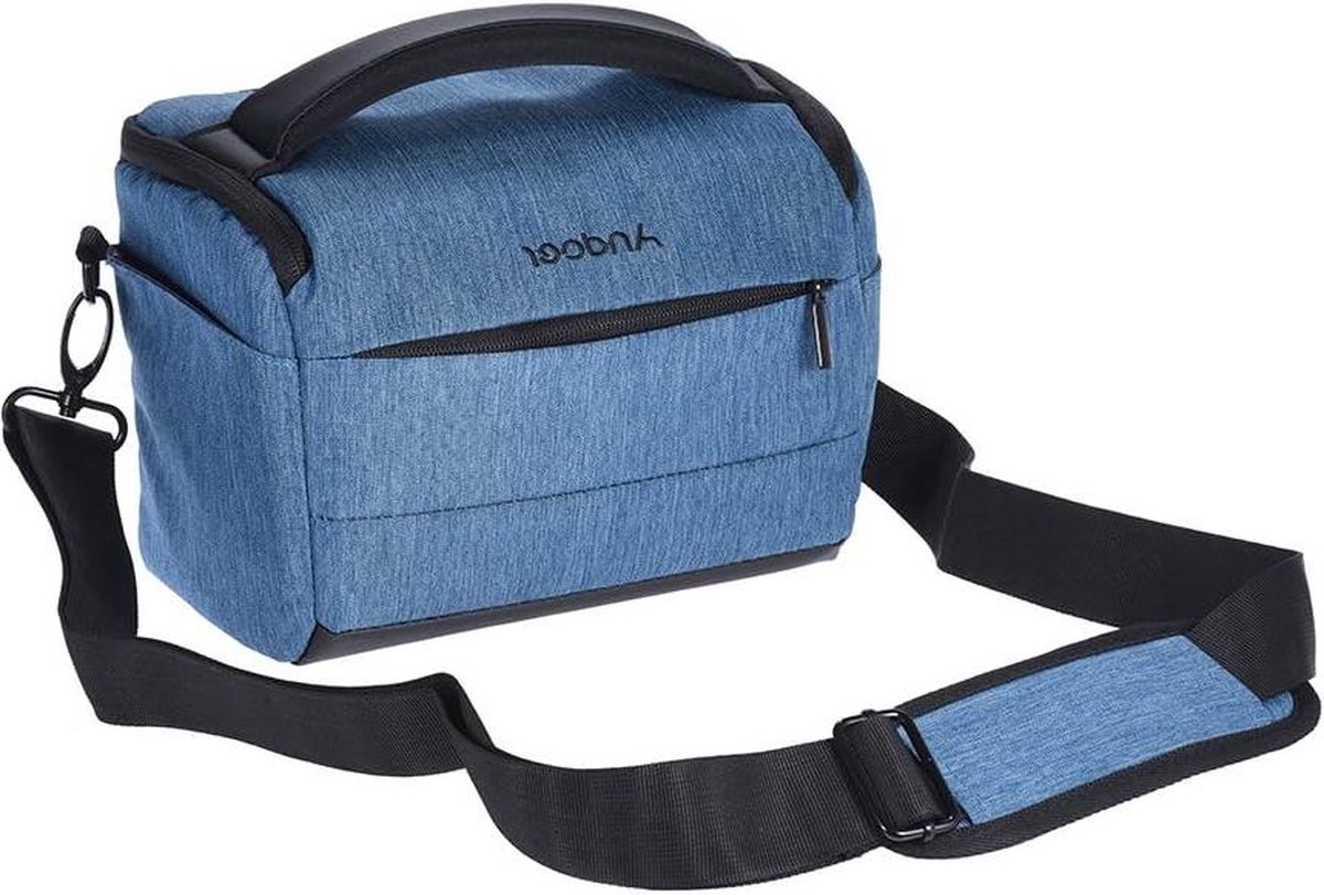 Schoudertas voor 1 Camera 2 Lens en Kleine Accessoires - Kwartsvormig Ontwerp - Blauw