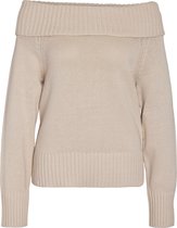Noisy may Trui Nmlima L/s Off Shoulder Knit Fwd 27031461 Oatmeal Dames Maat - S