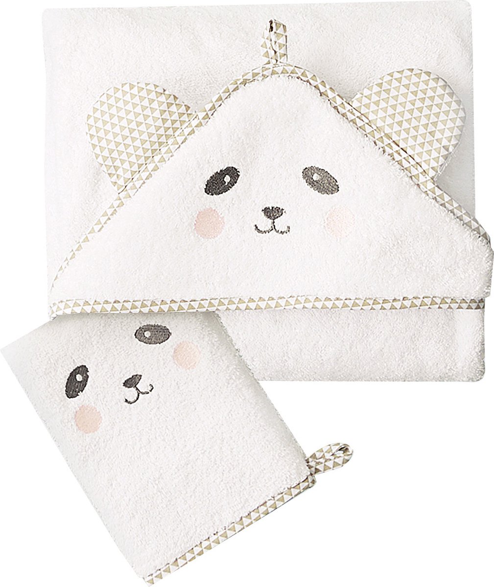 Vertbaudet Babybadcape met capuchon en geborduurde dieren