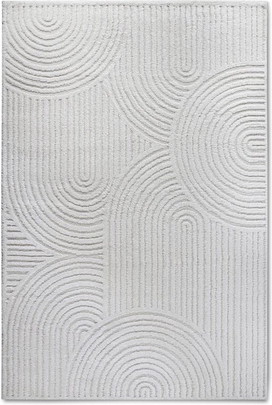 Flycarpets Gallery Tapis Chappe Japandi Crème - 160x235 cm - Tapis à Poils Hauts