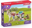 Schleich Horse Club speelgoeddoos met witte paard, koets, meisje en hond. Inclusief picknickkleed en mand.