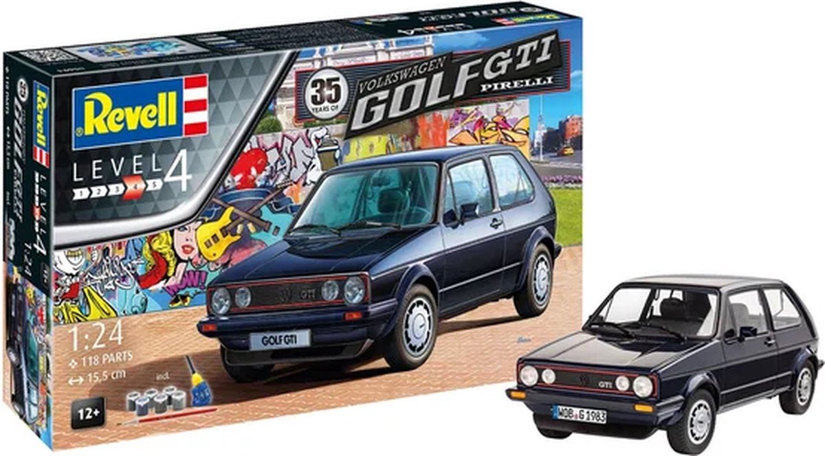 Revell Modelbouwpakket VW Golf 1 GTI Pirelli Auto - 05694 35 Years - Gift Set - 1:24 — afbeelding 15
