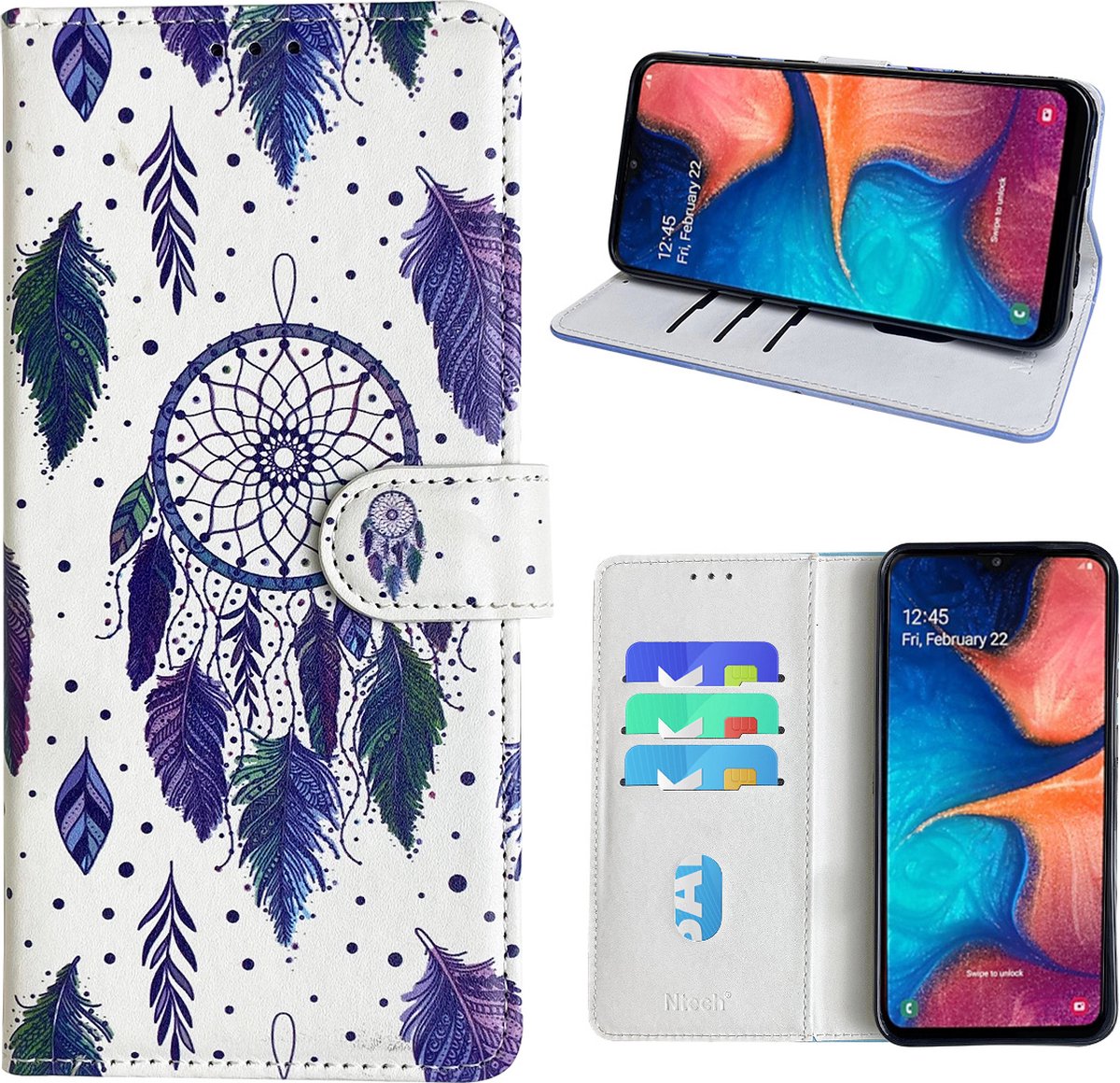 Hoesje geschikt voor Samsung Galaxy A20e Bookcase met dromenvanger print
