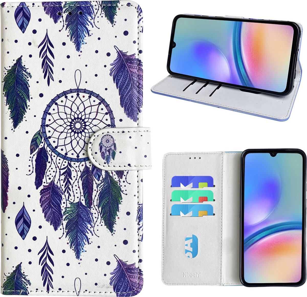 Hoesje geschikt voor Samsung Galaxy A05s Bookcase met dromenvanger print