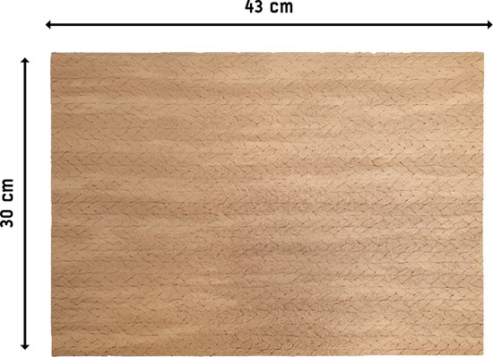 Raved Napperons Elsa - Set de 6 pièces - Taupe - Aspect cuir - Plastique - Table à manger - Sous-couche - Hydrofuge