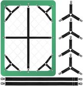 4+2 Stuks sets - Zwart - Lakenspanners Set - Laken Bretels - Laken Aanspannen - Dekbedclips - Lakenhouderriemen - verstelbare elastische lakenhouders - Dekbed klemmen - Overtrekspanners