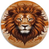 Cercles muraux Lion - Décoration murale animalière ronde - Tableau Crinière - Tableau campagne - Forex - Décoration murale cercle mural forex 50x50 cm