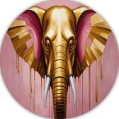 Olifant wanddecoratie rond - Dier muurcirkels - Muurcirkels Tusk - Landelijke schilderijen - Schilderij rond - Muur kunst muurcirkel forex 50x50 cm