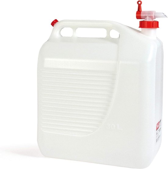30L jerrycan met tapkraan - TAYG 604362 - wit | bol