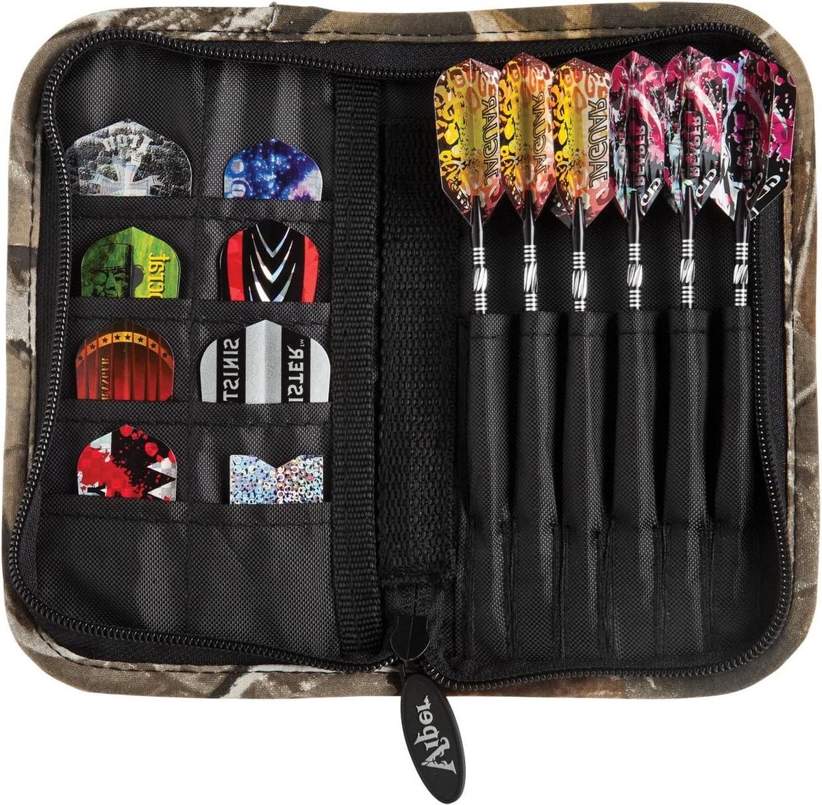 Deluxe Nylon Dart Case voor stalen en zachte tip Darts - 6 darts en 8 zakken - accessoires vluchten schachten tips