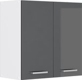 Vicco R-Line Universele hangkast – 60 x 60 cm met deuren Antraciet Hoogglans met deuren