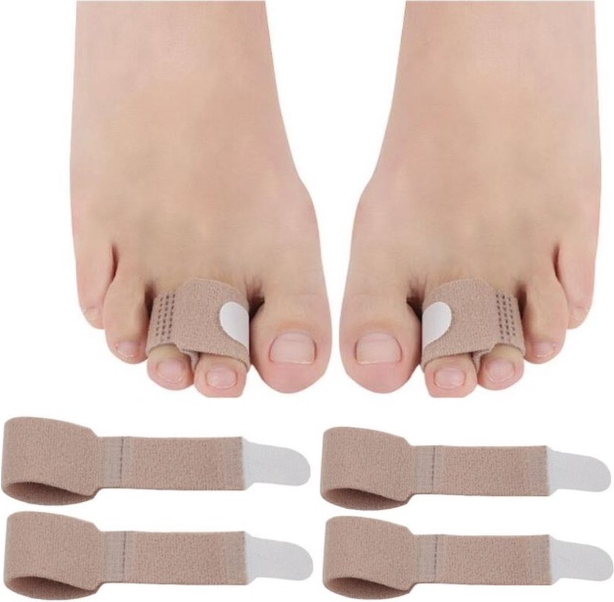 Goedkoopste Teenspalk - toe spreader - Hallux Valgus - teenspreider - hamerteen - teencorrector vingerspalk 4 stuks