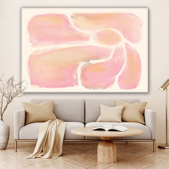 Tableau sur toile Fleurs - Rose - Nature - Boho - 180x120 cm - Décoration murale XXL
