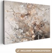Tableau sur toile Fleur d'amandier - Peinture - Painting - Art - Van Gogh - Beige - Abstrait - 120x80 cm - Décoration murale