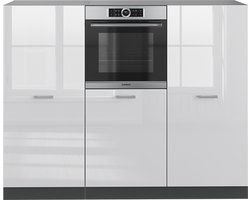Vicco R-Line Keukenblok – 180 cm zonder werkblad Wit hoogglans/antraciet zonder werkblad
