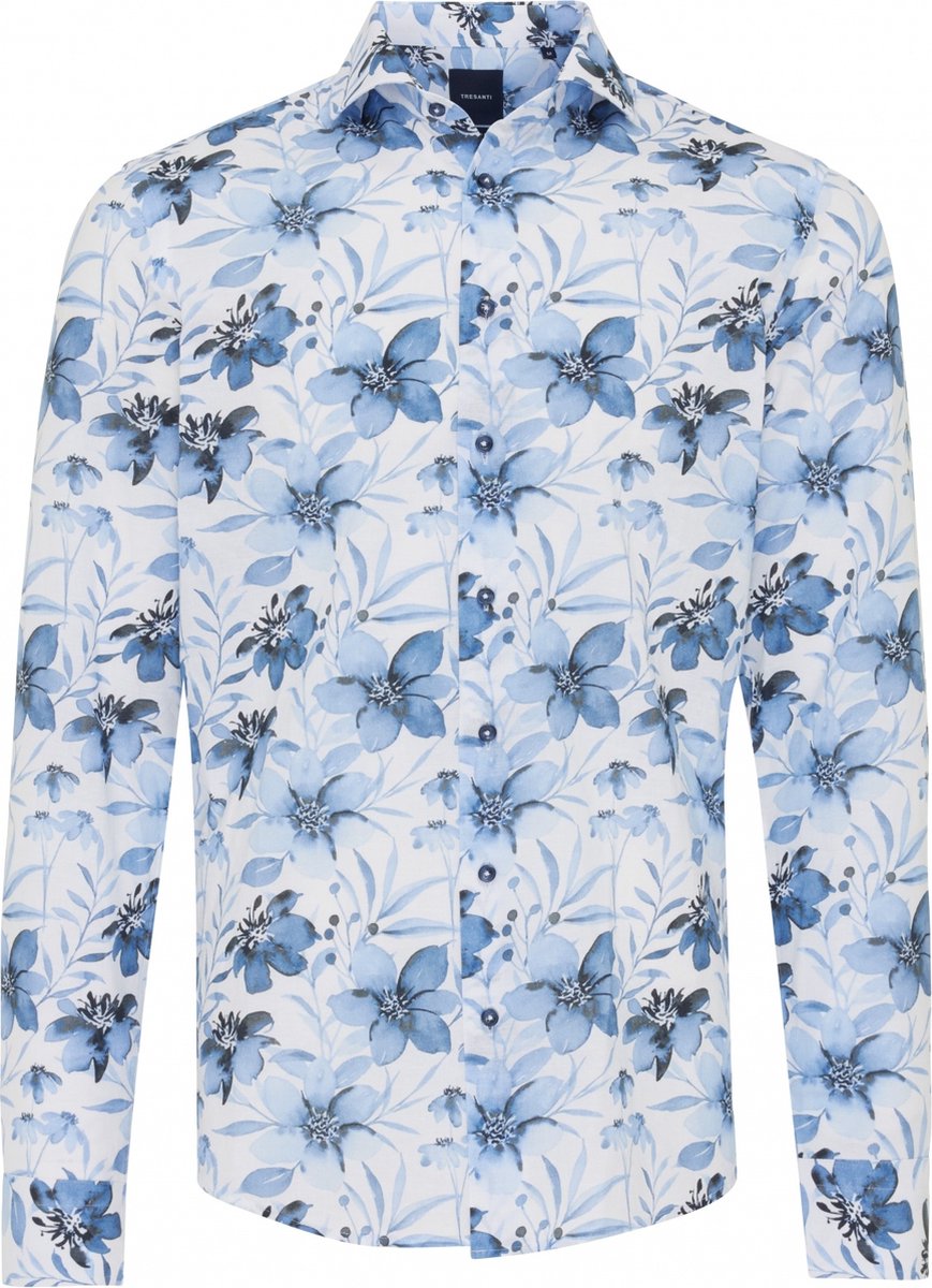 Tresanti Casilda Big Watercolor Flowers Shirt Blue (TRSHIA408 - 800)