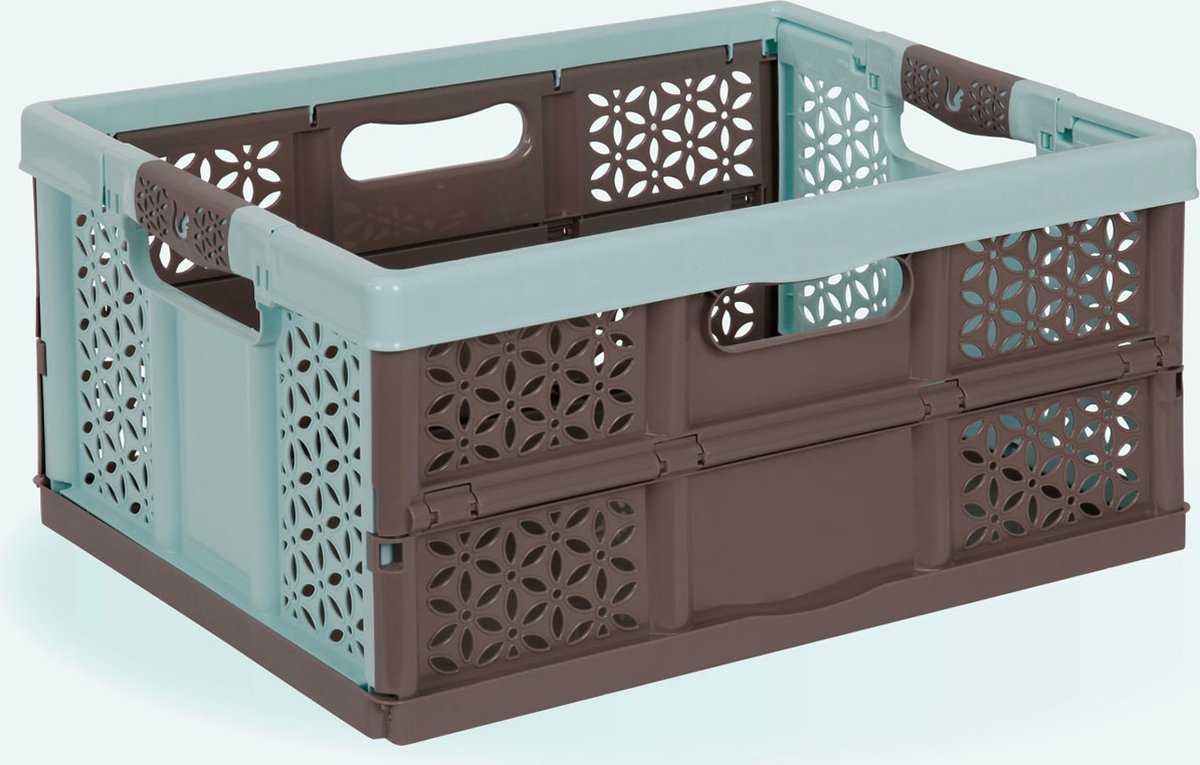 Klappbox 32 L - 48x35x24 Lea Taupe/turqoise Keeeper 10296