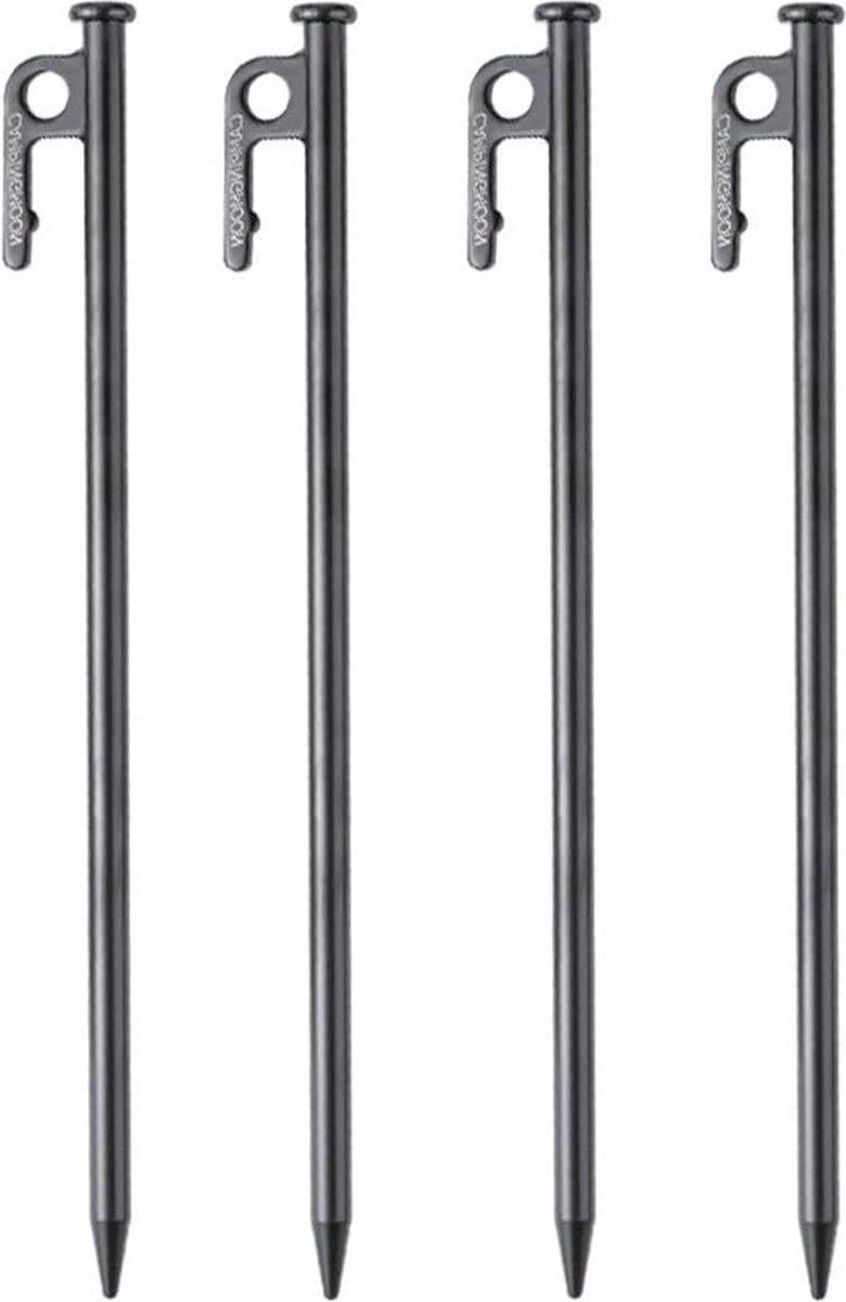 4 stuks Koolstofstaal Tentharingen Heavy Duty S45C Zwarte Coating - Camping Tent Stakes voor Harde Grond 30cm Tent pegs