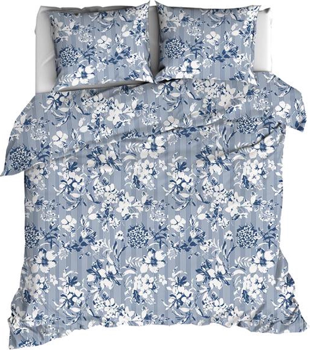 Romanette Victorine Dekbedovertrek - Extra breed - 260x200/240 cm - Blauw