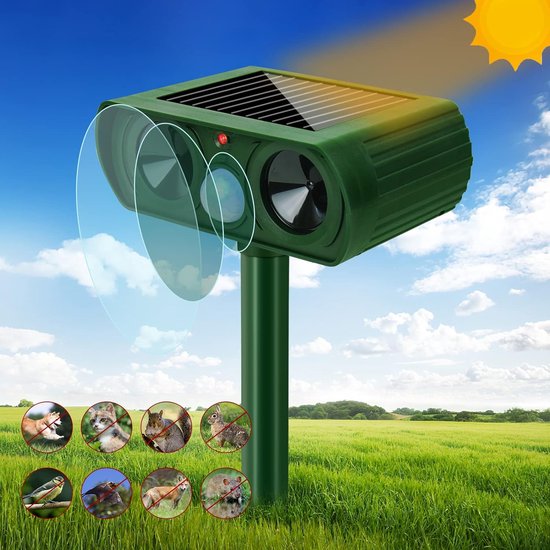 Vulpes Goods Ultrasone Kattenverjager Op Zonneenergie - Marterverjager - Waterdicht Ip65