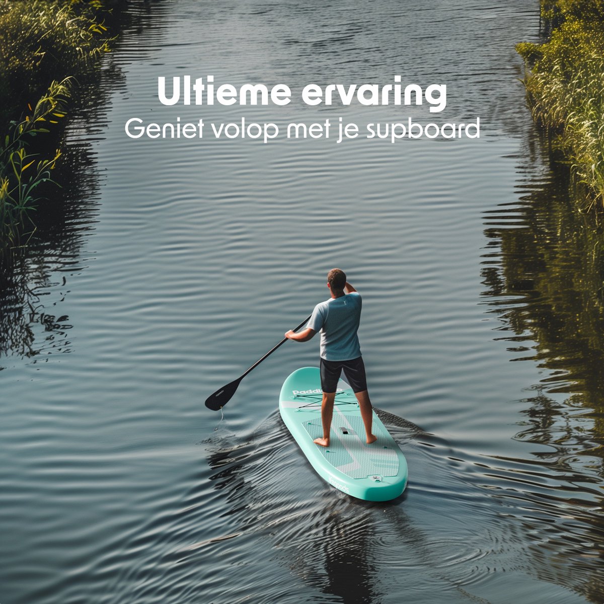 LifeGoods PaddlePro SUP Board - Luxe Set - met Zitje - Opblaasbaar Paddle Board - Max. 150KG - 320x81cm - Mintgroen – foto 3