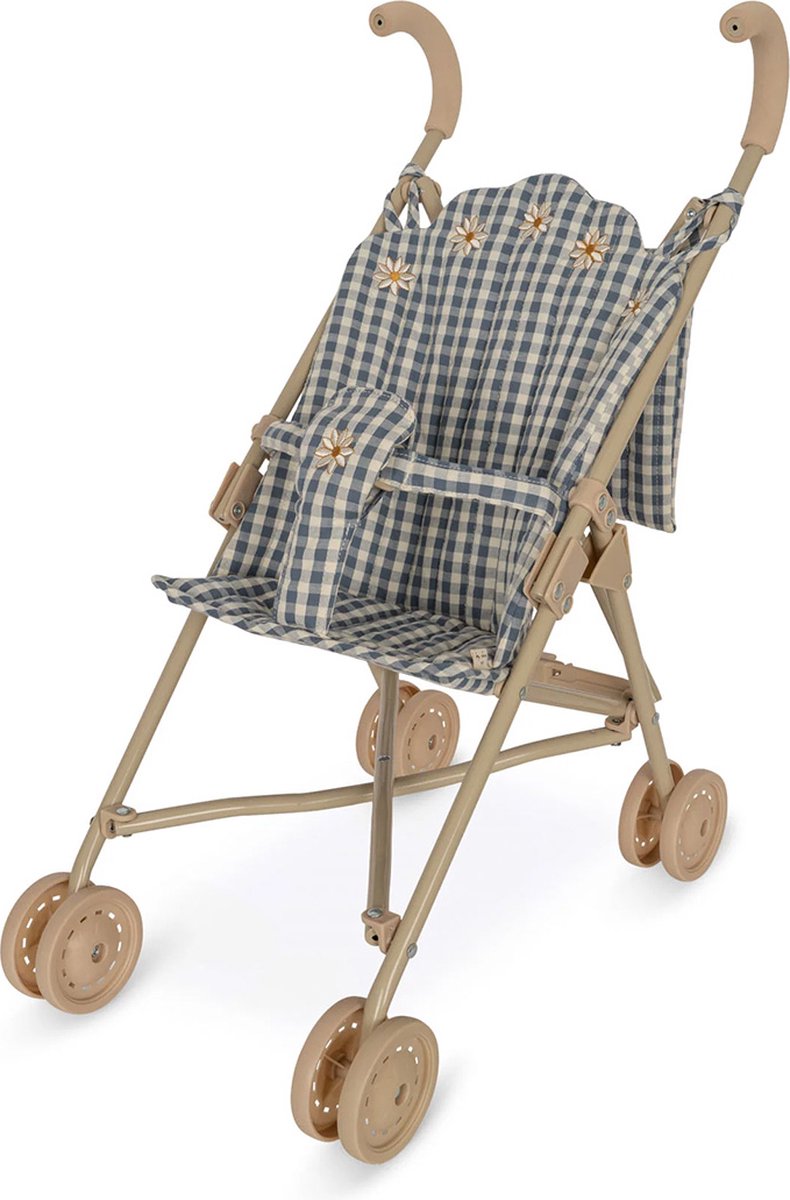 Konges Sløjd Poppenwagen Doll Stroller Buggy Captains Blue Check