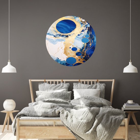 Cercles muraux - Formes murales - Cercle mural Or - Tableau Goud - Cercle mural - Art mural cercle mural forex 70x70 cm